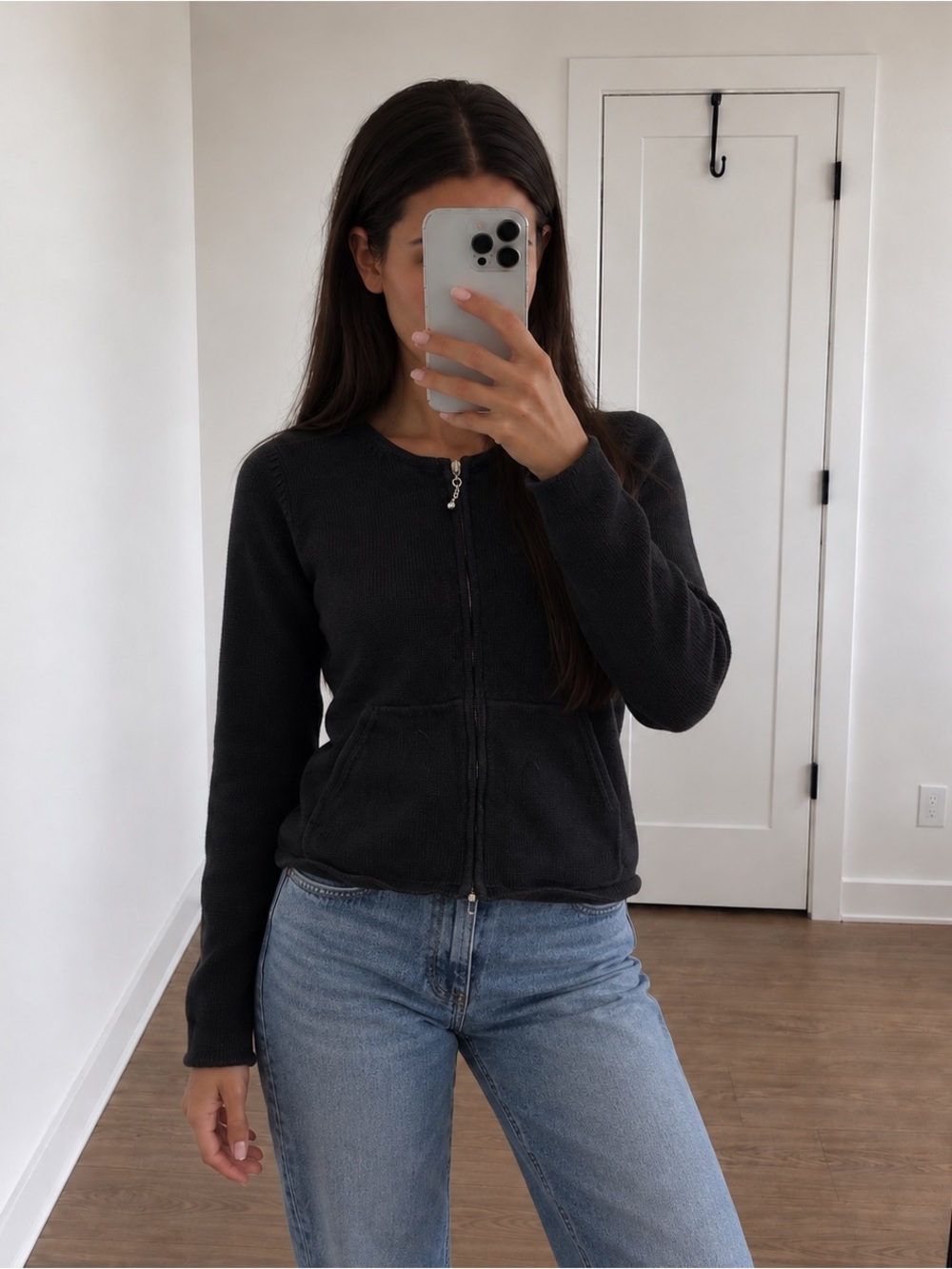Vintage Sorbé Double-Zip Cotton Knit Cardigan